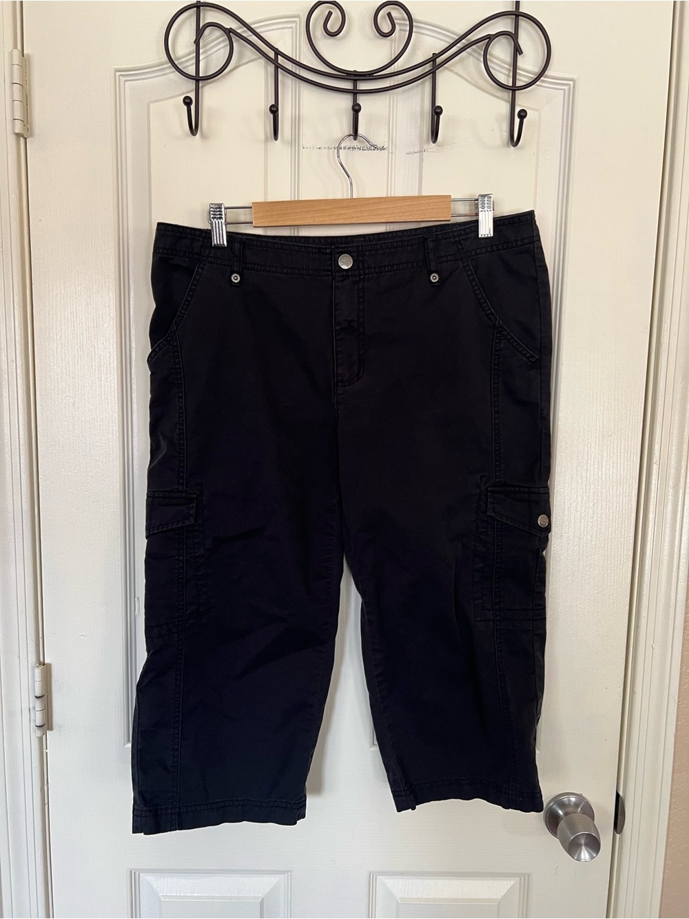 Vintage Harley Davidson Cargo Capri Pants Black Women’s 12 Y2K Biker